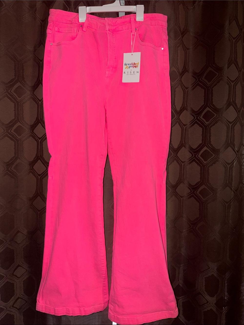 Women’s High-Rise Hot Pink Flare Jeans